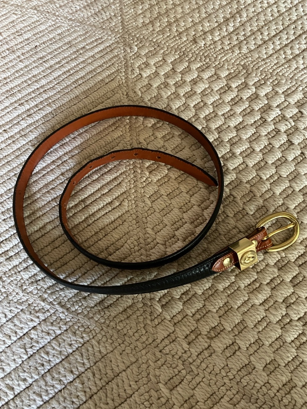 Vintage Dooney & Bourke black AWL skinny belt